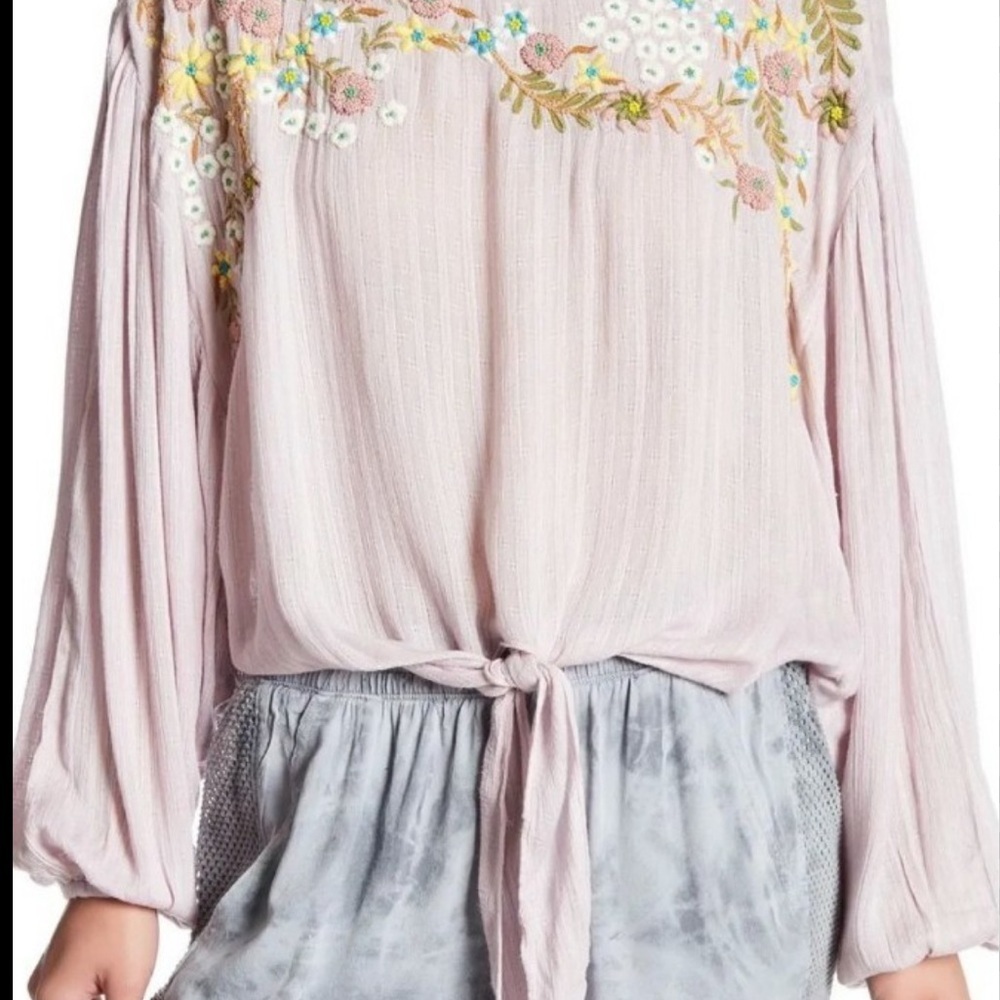 Free people up and away embroidered floral blouse size small - Picture 4 of 14